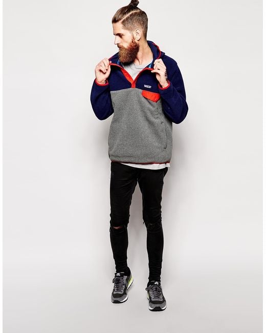 Patagonia Synchilla Snap-T Fleece Hoodie in Gray for Men | Lyst