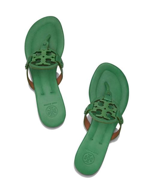 Neon green tory burch sandals hotsell
