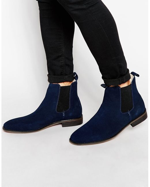 terrasse Modstand Pioner Bellfield Suede Chelsea Boots in Blue for Men | Lyst