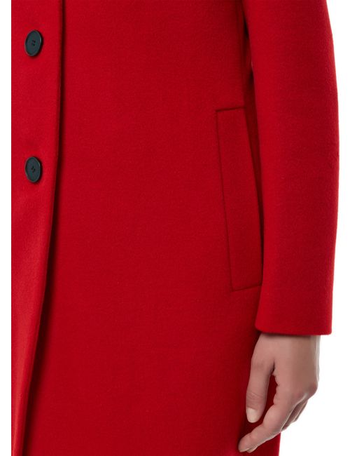 Jaeger Three Button Wool Coat in Red | Lyst UK