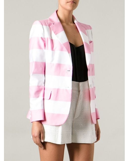 Moschino Striped Blazer in Pink | Lyst