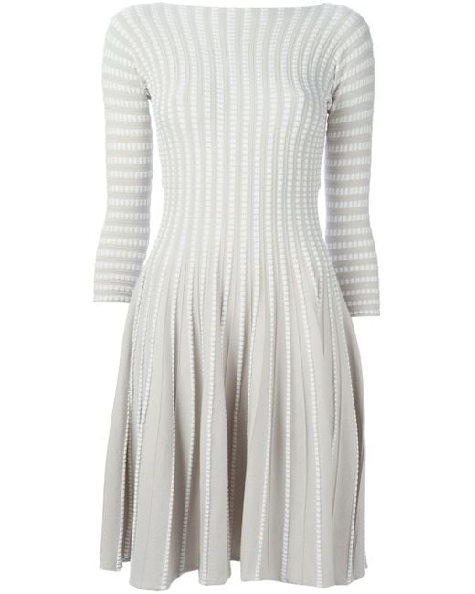 Emporio Armani Gray Pleated Knit Dress