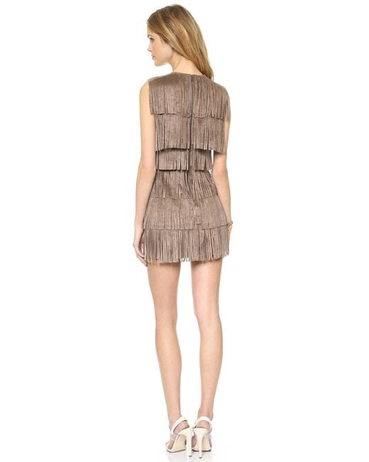 bcbg brown suede dress BCBGMAXAZRIA Laylee Fringe - Mocha in blackkinitop Mint Green Chiffon Sage Style:Woman (coral/white) grazing length elongates the