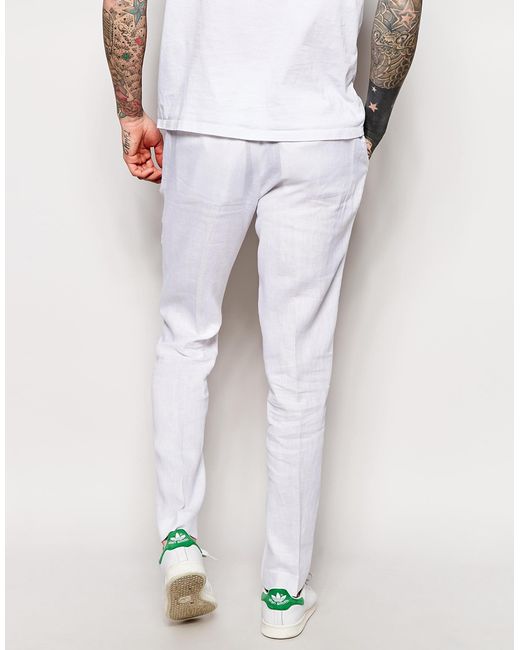 ASOS Slim Fit Suit Pants In 100% Linen 
