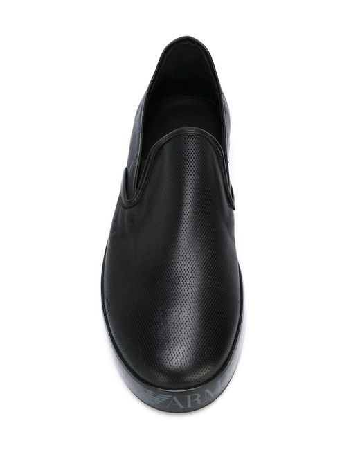 Emporio Armani Black Slip-on Sneakers for men