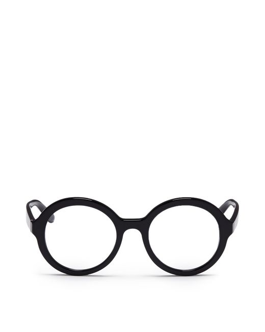Prada Black Round Optical Glasses for men