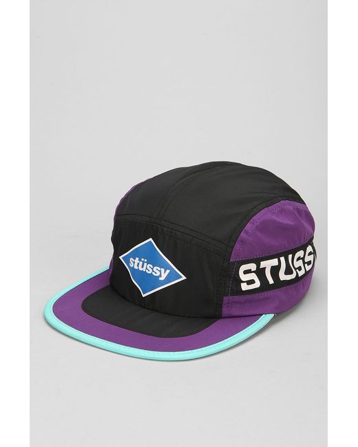 Stussy Purple Colorblock 5panel Hat for men