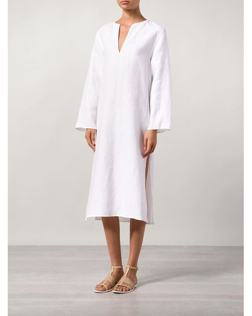 Long white cheap tunic dress