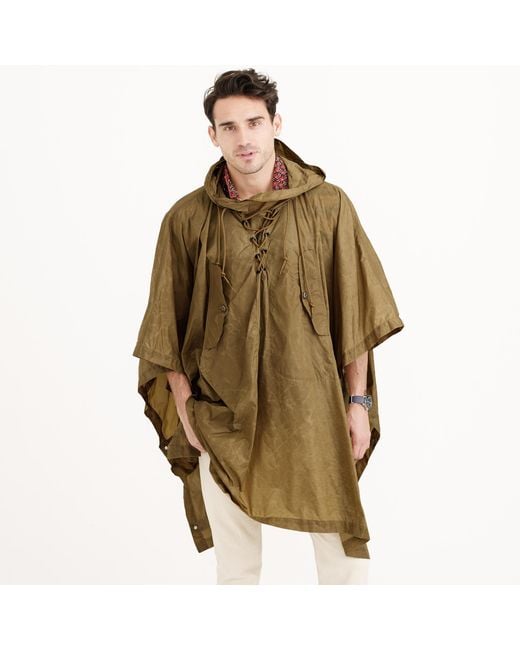 J.Crew Natural Wallace & Barnes Hooded Military Rain Poncho for men