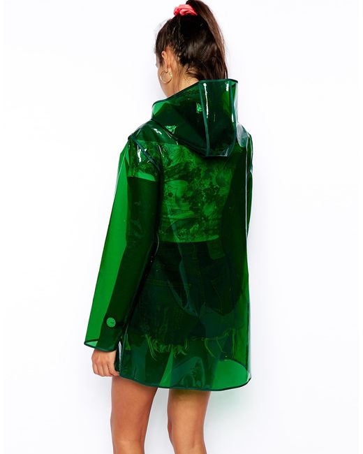 Clear green raincoat discount