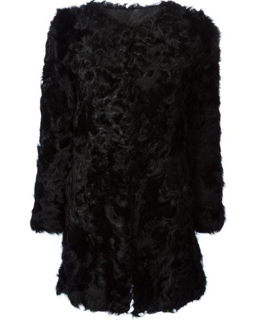 Ravn Black Curly Lamb Fur Coat