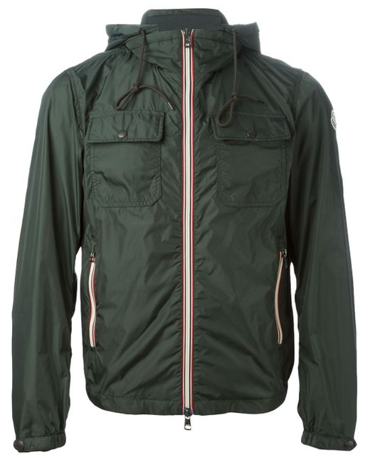 Moncler Green Hooded Windbreaker Jacket for men