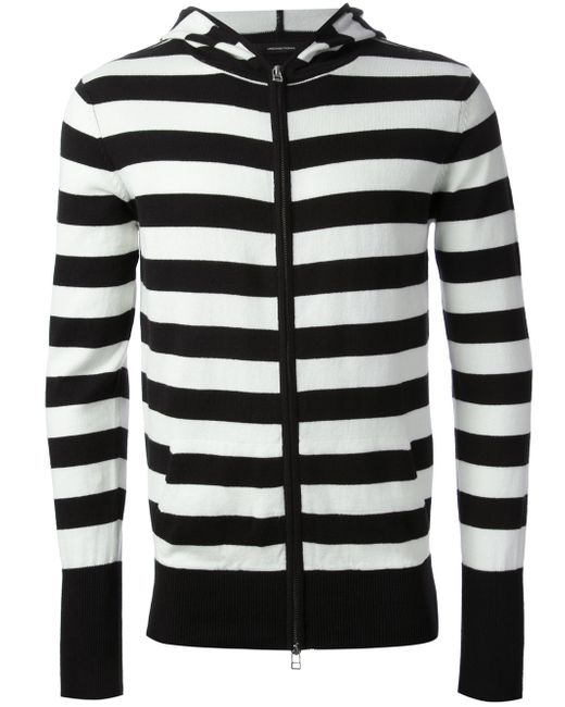 Unconditional Black Striped Hoodie for men