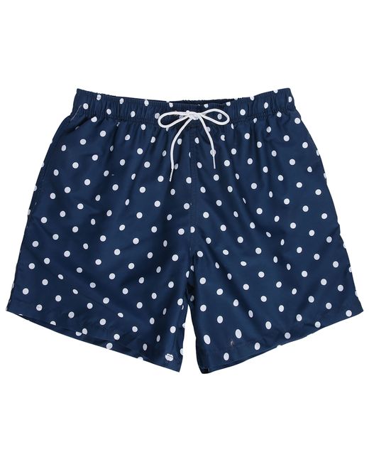 Boar s Mid Length Polka Dot Print Swim Shorts in Blue