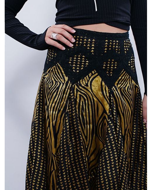 Free People Metallic Maracana Silk Skirt