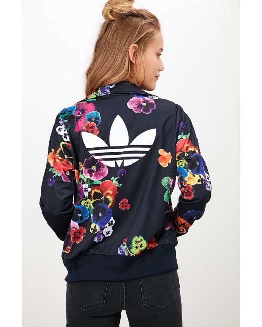 Adidas originals Firebird Crepe Tracksuit Jacket in Floral (MULTI) | Lyst
