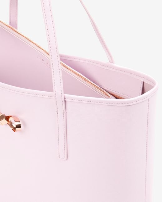Ted Baker Bow Detail Leather Shopper Bag in Pink