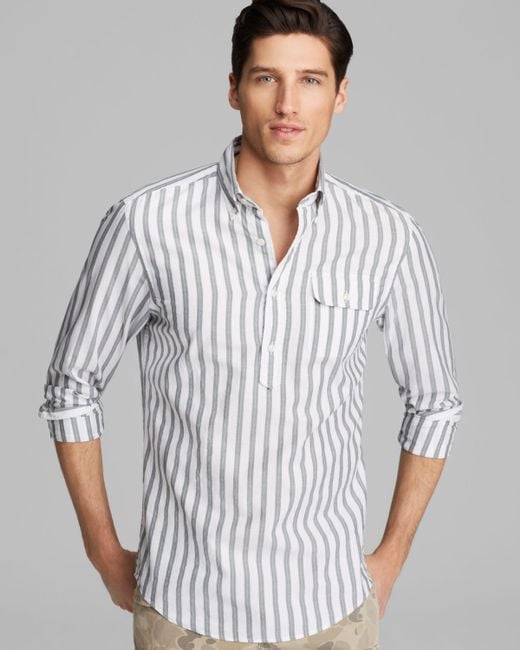 GANT Oxford Bar Stripe Pullover Button Down Shirt - Slim Fit in White/Blue  (Blue) for Men | Lyst