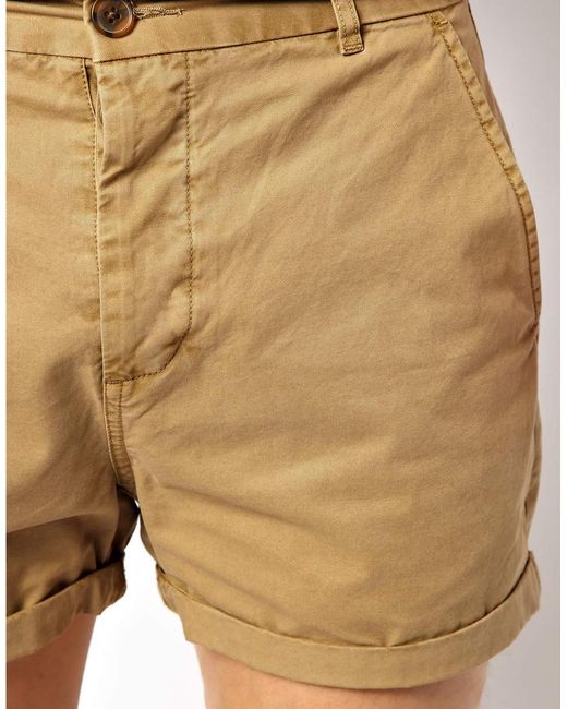 ASOS Natural Chino Shorts In Shorter Length for men