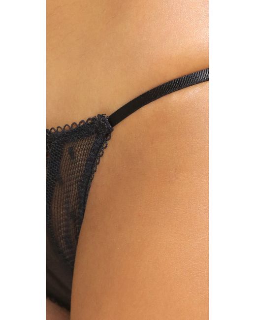 Free People Fancy Back String Bikini Panties in Black | Lyst