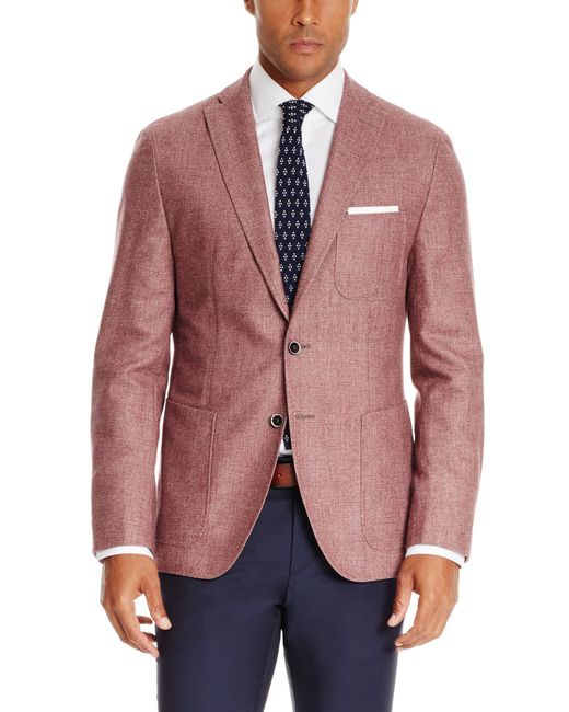 BOSS Pink 't-hastin' | Italian Wool Silk Cashmere Oxford Sport Coat for men
