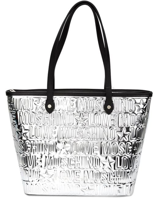 Love moschino embossed outlet tote bag