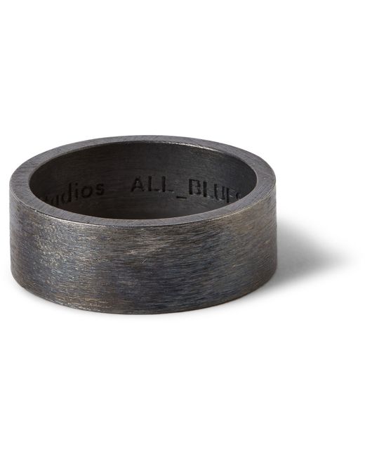 Acne Studios Metallic Oxidized Sterling Silver Ring for men