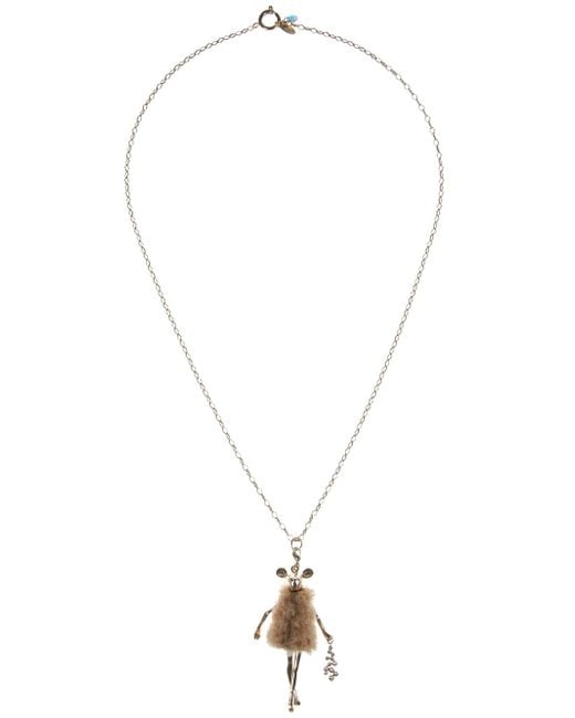 Servane Gaxotte Metallic Mouse Doll Pendant Necklace