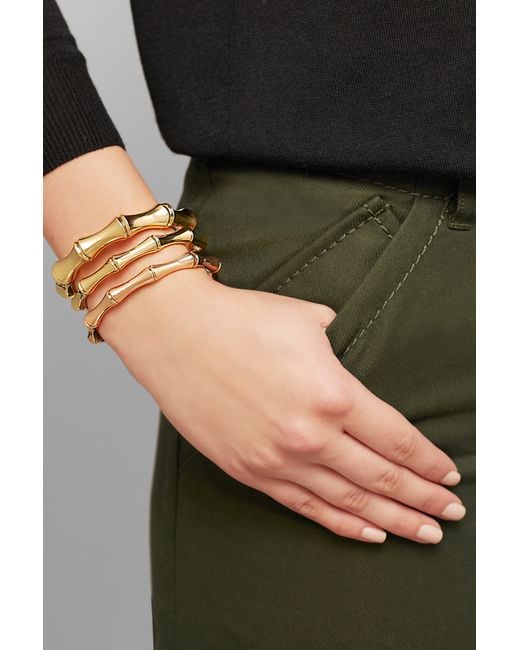 Gucci 18-karat Gold Small Bamboo Bracelet in Metallic | Lyst