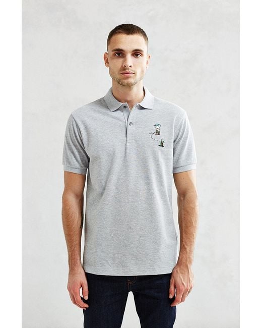 Lacoste Peanuts Charlie Brown Polo Shirt in Silver (Gray) for Men | Lyst