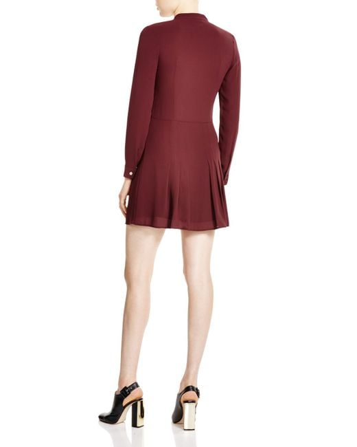 The kooples red pleated shirt dress Clearance