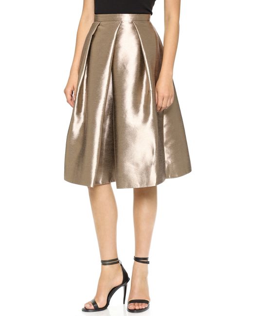 Tibi Metallic Full Skirt Gold