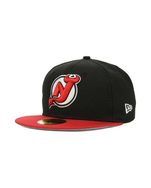 New Jersey Devils Black M&N Vintage Basic Logo Fitted Hat : :  Clothing & Accessories