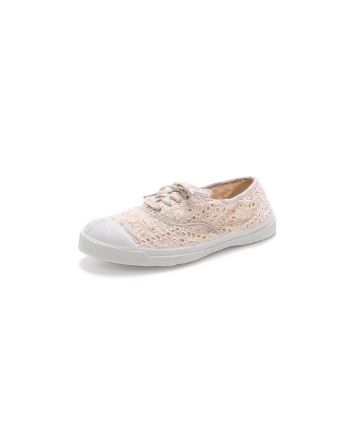 Bensimon Tennis Broderie Anglaise Sneakers - Coral in Natural | Lyst Canada