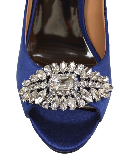 Badgley mischka Lavender Widewidth Peeptoe Pump in Blue