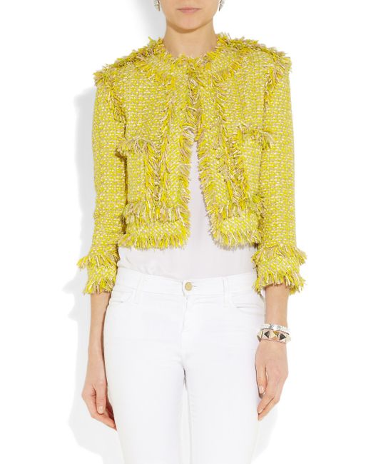 ルミニョン Papillon tweed fringe jacket イエロー ルミニョン Papillon tweed fringe jacket イエロー Lumignon