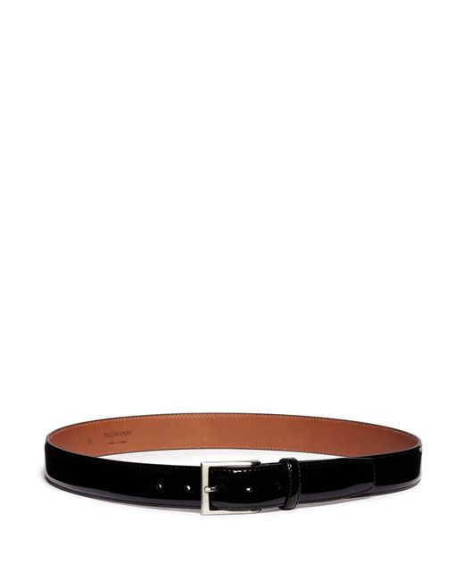 Saks Fifth Avenue Black Patent Leather Belt for men