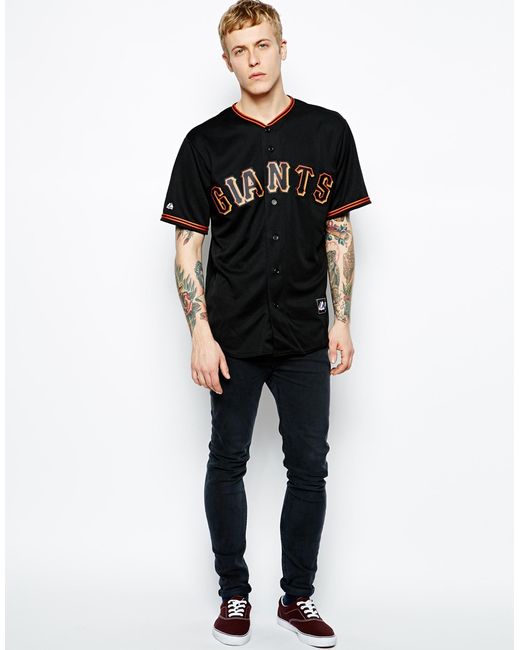 Majestic San Francisco Giants Alternate Baseball Jersey in Black for Men |  Lyst