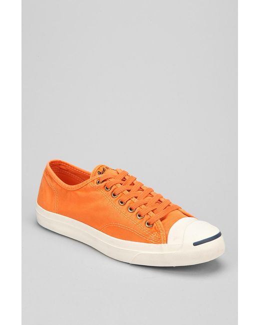 Converse Orange Jack Purcell Washed Sneaker for men