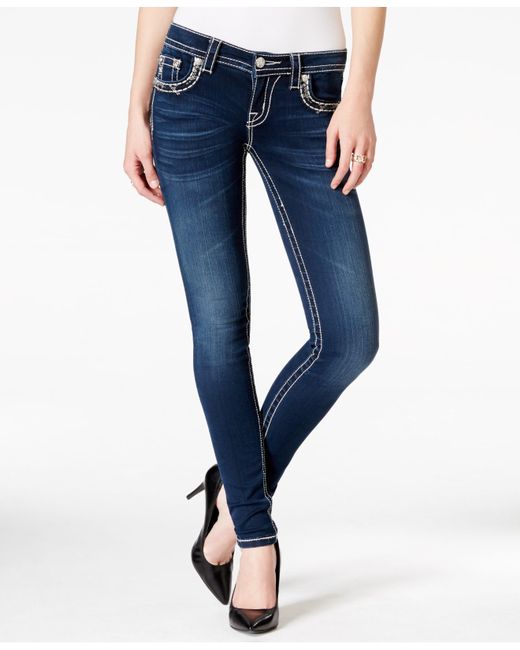 Miss Me Clean White-stitch Skinny Dark 