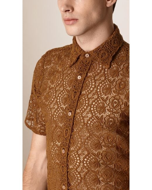 Burberry Swiss Lace Shirt in Brown for Men | Lyst