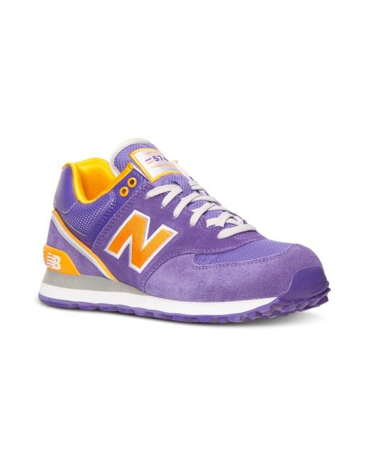 New Balance Purple Mens 574 Stadium Jacket Casual Sneakers From Finish Line for men