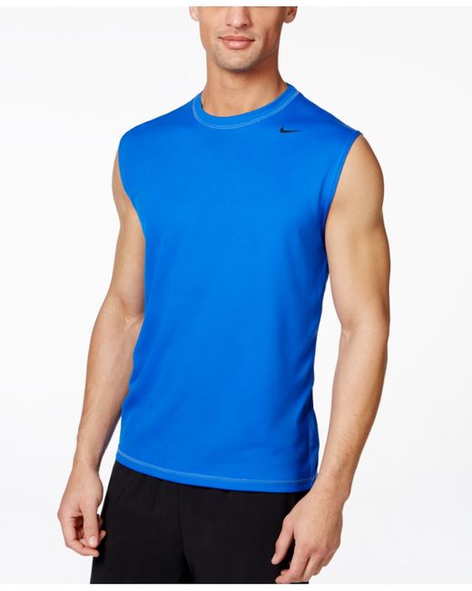 Nike Blue Dri-fit Performance Sleeveless Swim Shirt for men