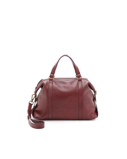 Madewell Red The Glasgow Satchel - Dark Cabernet