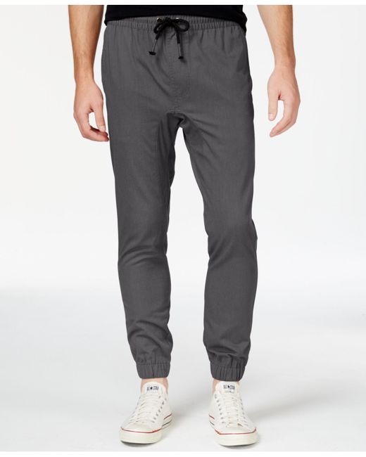 Retrofit Gray Men's Twill Jogger Pants for men