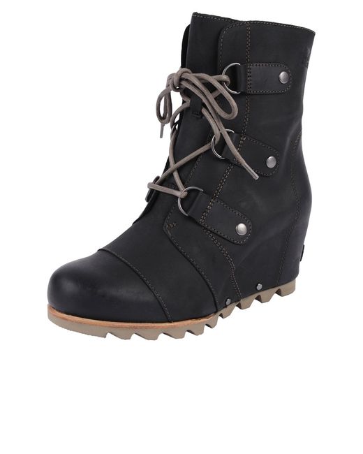 joan of arc leather wedge boot