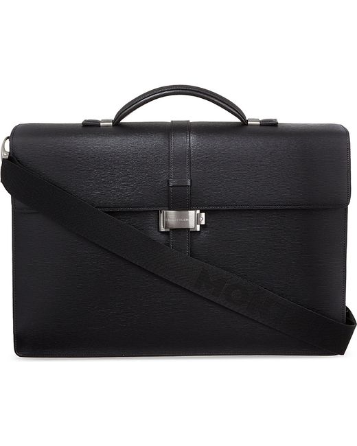 montblanc westside gusset briefcase in black lyst montblanc westside gusset briefcase in black lyst