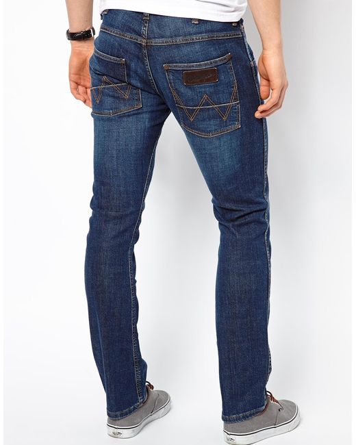 Wrangler Blue Jeans Spencer Slim Fit Night Break Wash for men