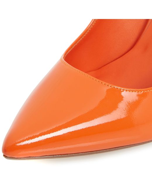 Dune Orange Alwen Pointed Toe Court Shoes