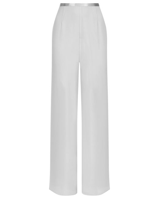 Jacques Vert Wide Leg Chiffon Trousers in Grey | Lyst UK